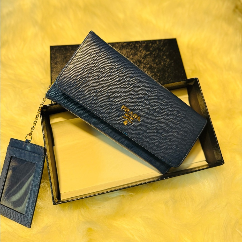 Prada Midnight Blue Long Wallet
